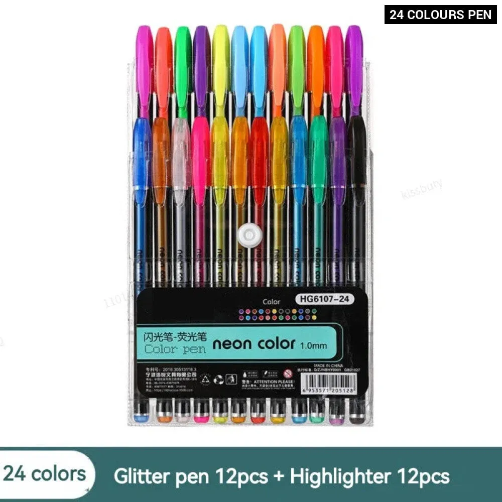 12 60 Pieces Metallic Glitter Gel Pens with 100 Refills