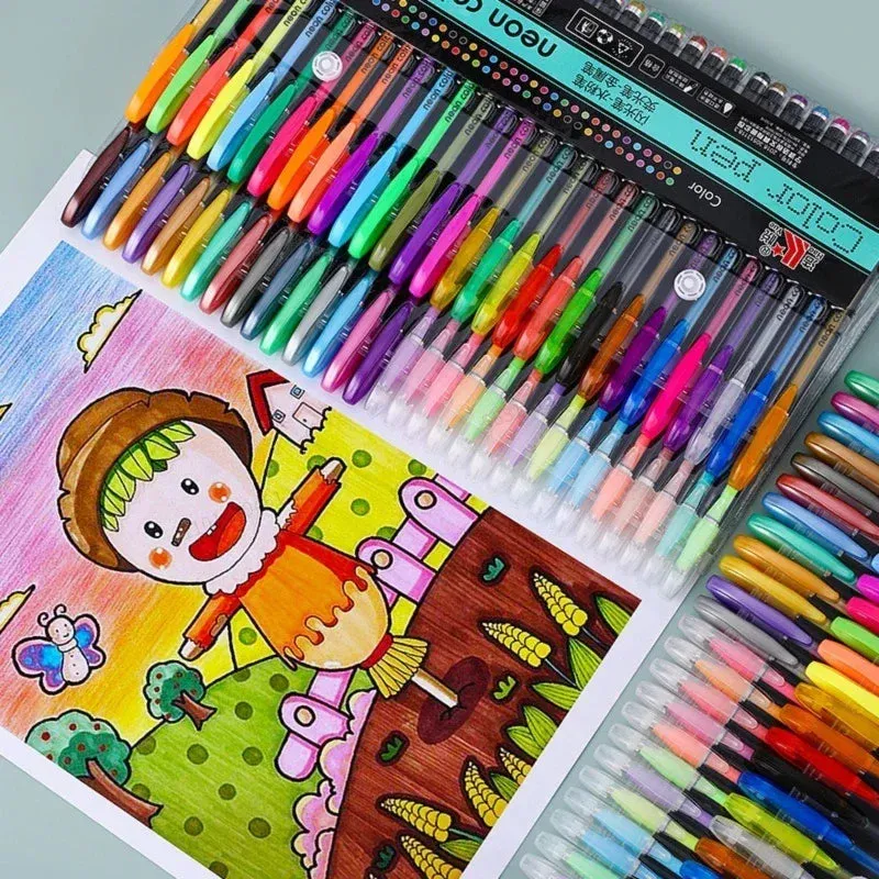 12 60 Pieces Metallic Glitter Gel Pens with 100 Refills