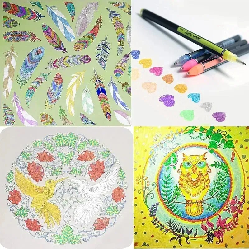 12 60 Pieces Metallic Glitter Gel Pens with 100 Refills