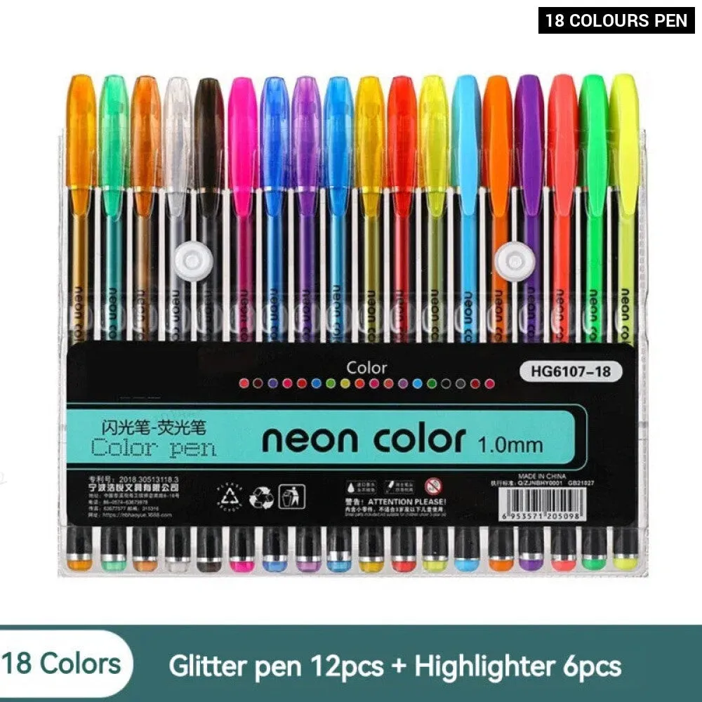 12 60 Pieces Metallic Glitter Gel Pens with 100 Refills