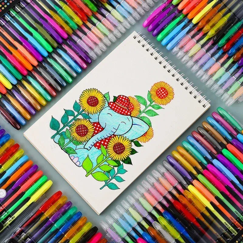 12 60 Pieces Metallic Glitter Gel Pens with 100 Refills