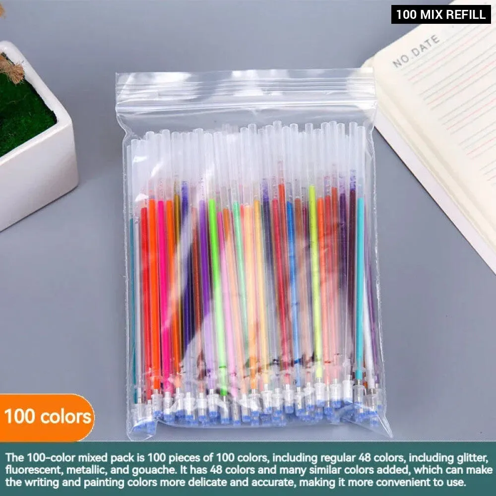 12 60 Pieces Metallic Glitter Gel Pens with 100 Refills