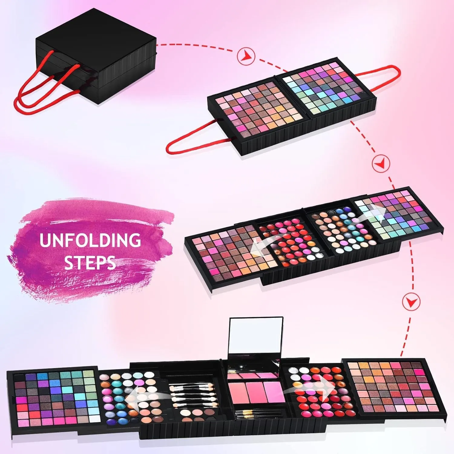 177-Piece All-in-One Makeup Set: 119 Eyeshadows, 35 Lipsticks, 14 Concealers & Accessories