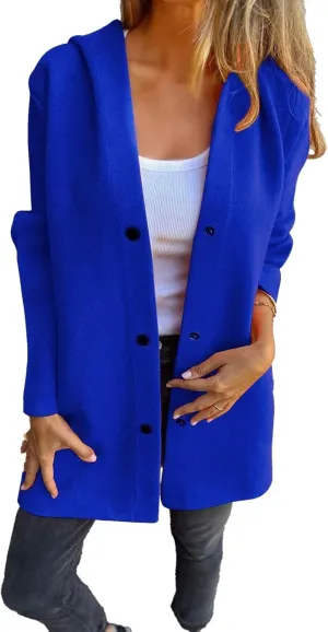 2025 Womens Jackets Casual Single Breasted Hooded, Casual Womens Jacket, Single Breasted Trench Coats for Women