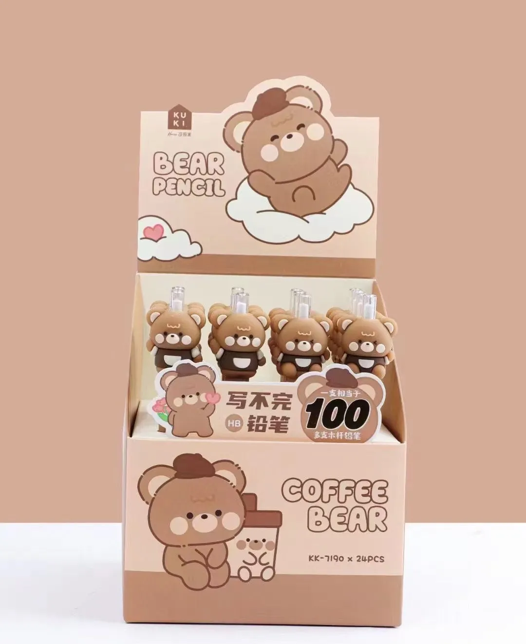 21804 COFFEE BEAR RETRACTACTABLE PENCIL-24