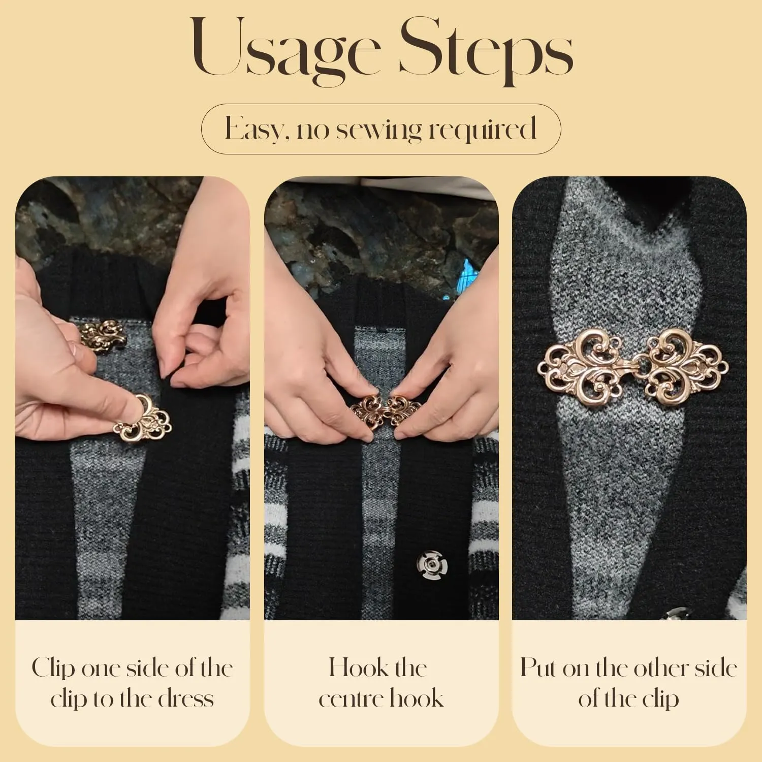 4-Piece Vintage Sweater Swirl Cape Cloak Clips for Dress Retro Cardigan Shawl Collar Clasp Dress Shirt Button Clip for Girl Women