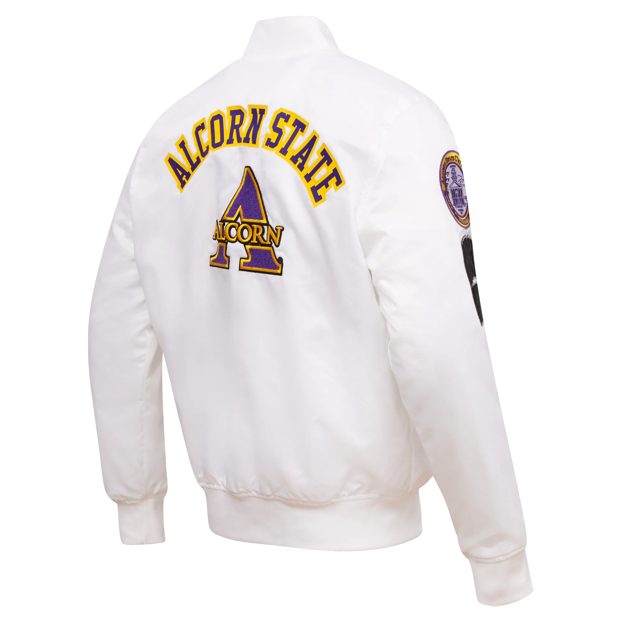 ALCORN STATE UNIVERSITY CLASSIC SATIN JACKET (WHITE)