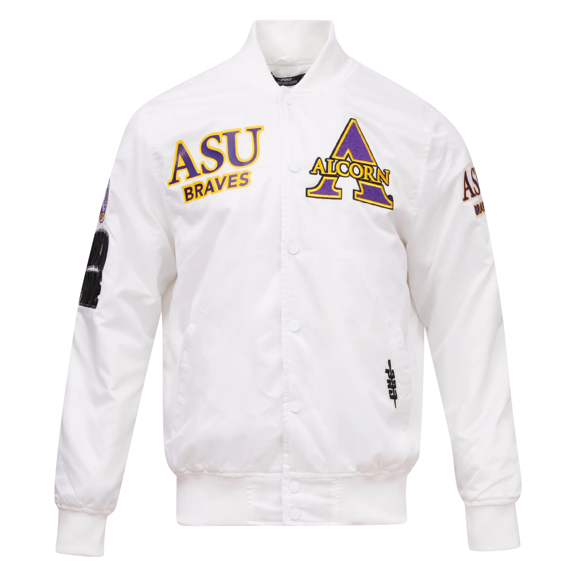 ALCORN STATE UNIVERSITY CLASSIC SATIN JACKET (WHITE)
