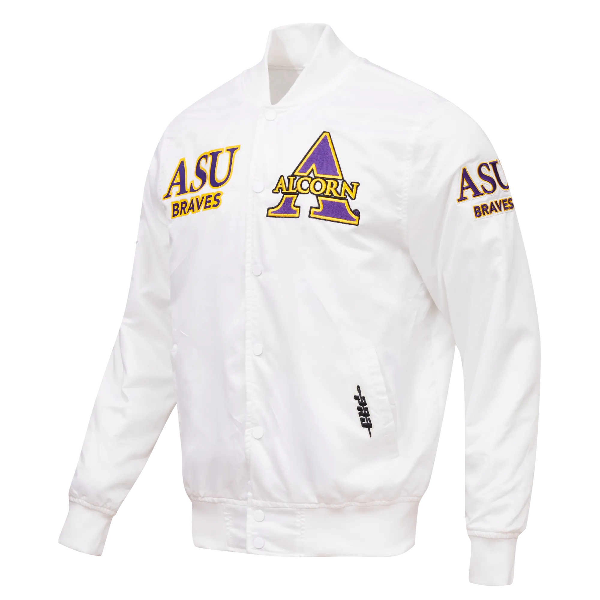 ALCORN STATE UNIVERSITY CLASSIC SATIN JACKET (WHITE)