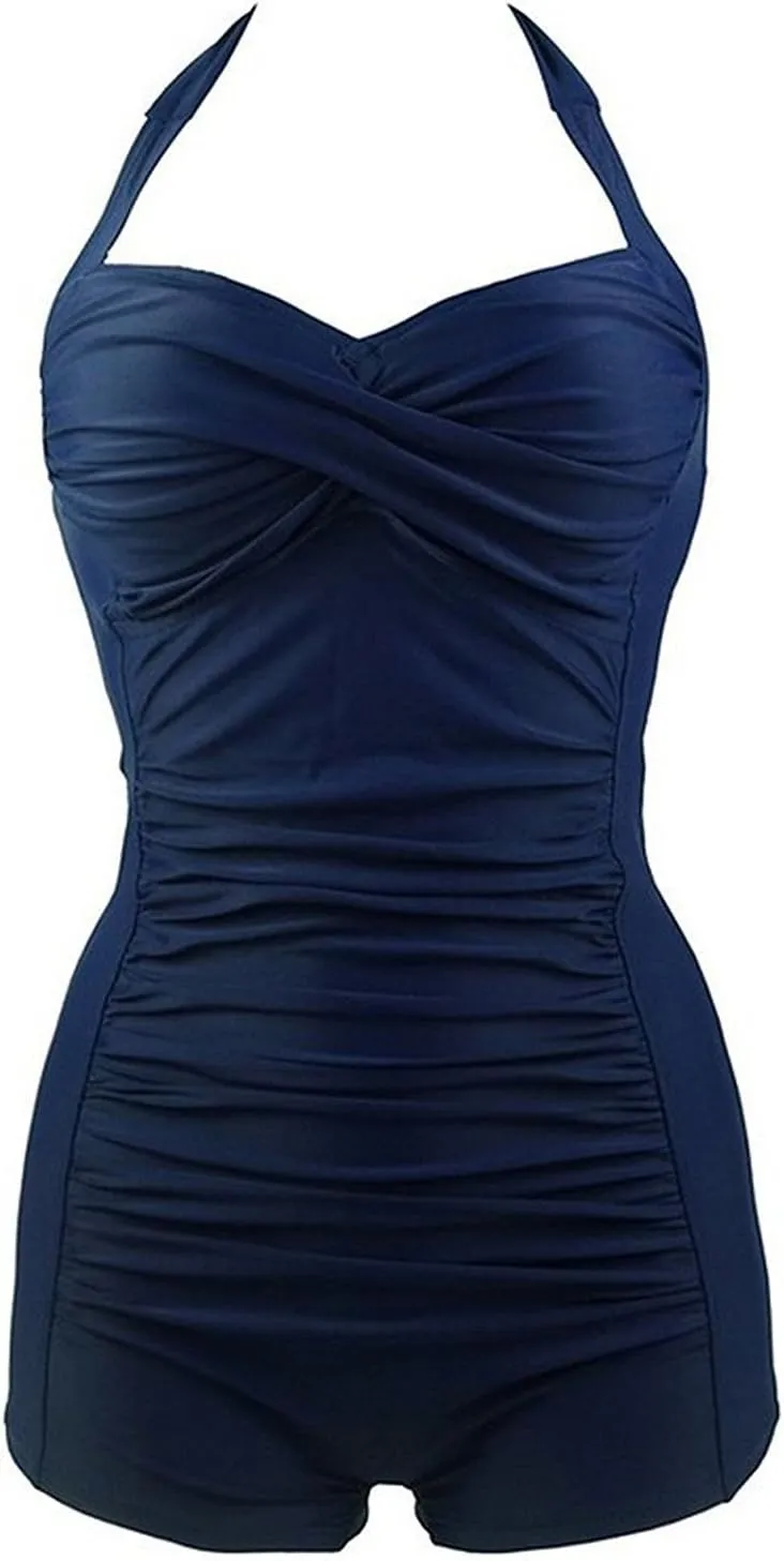 American Trends One Piece Bathing Suit for Women Vinatge Womens Swimsuits Tummy Control Athletic Rerto Womens Swimwear