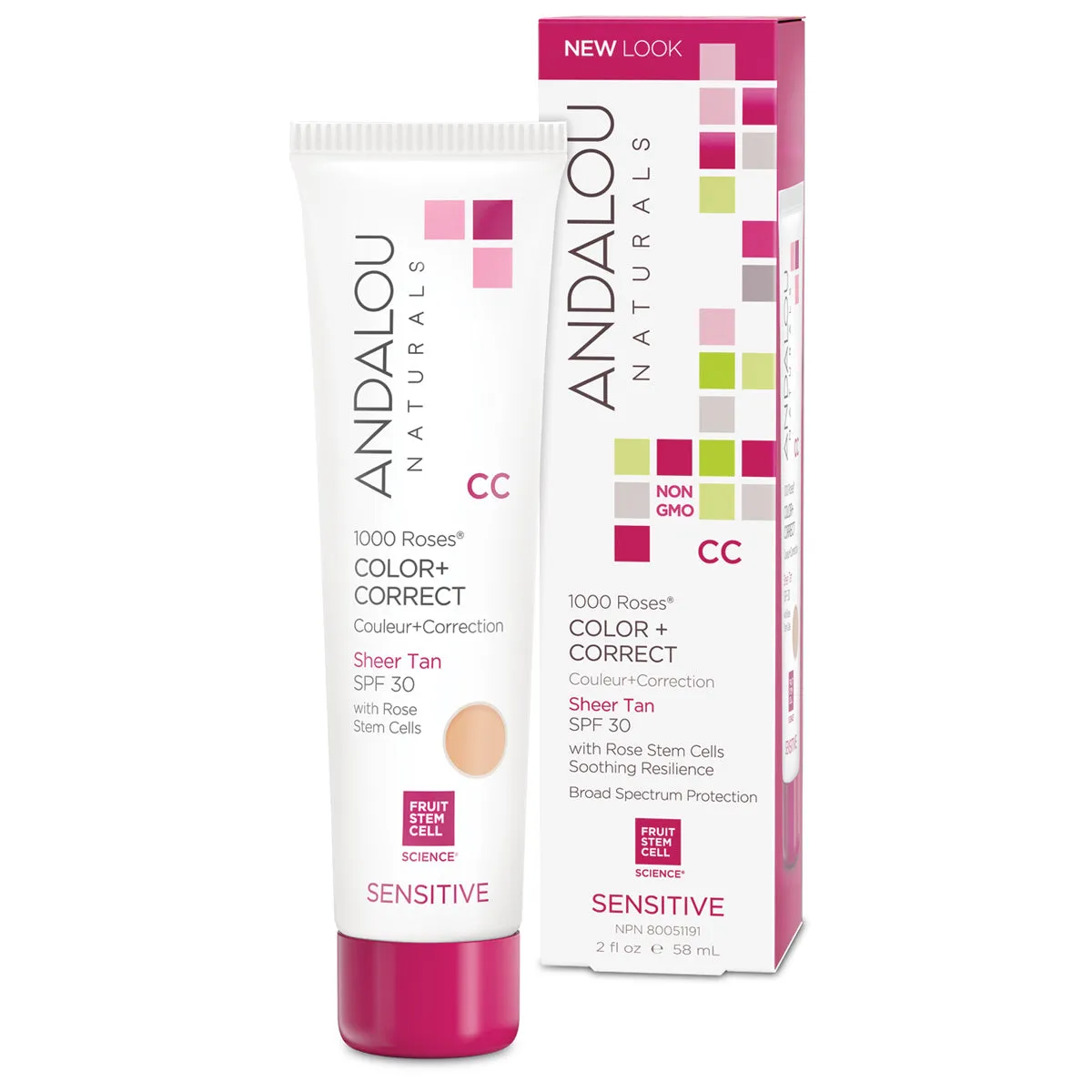 ANDALOU - 1001 Roses CC Color   Correct Sheer Tan SPF 30 - 2 fl. oz. (58 ml)