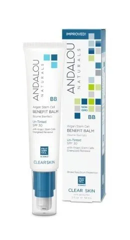 Andalou Naturals Argan Stem Cell BB Benefit Balm Un-Tinted with SPF 30 2 fl oz Liquid