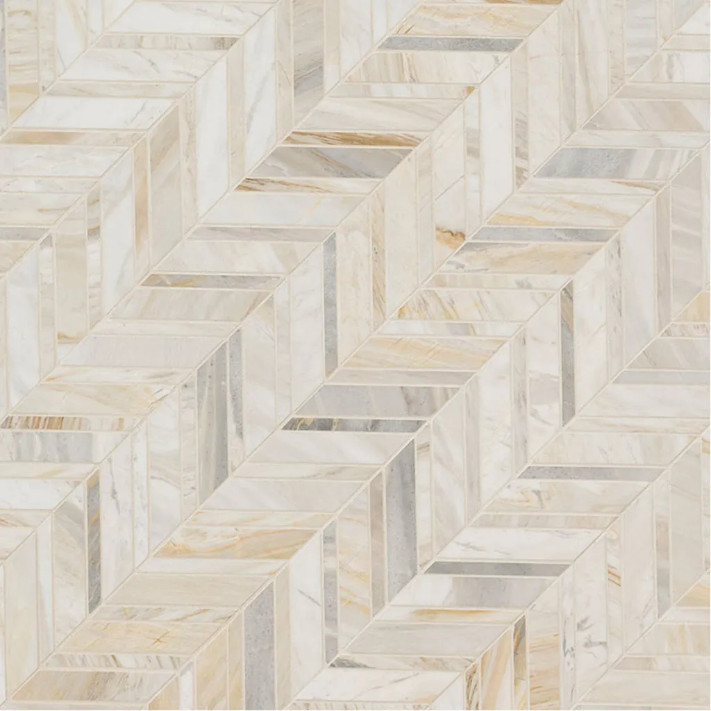 Athena Gold Chevron - Stone Tile