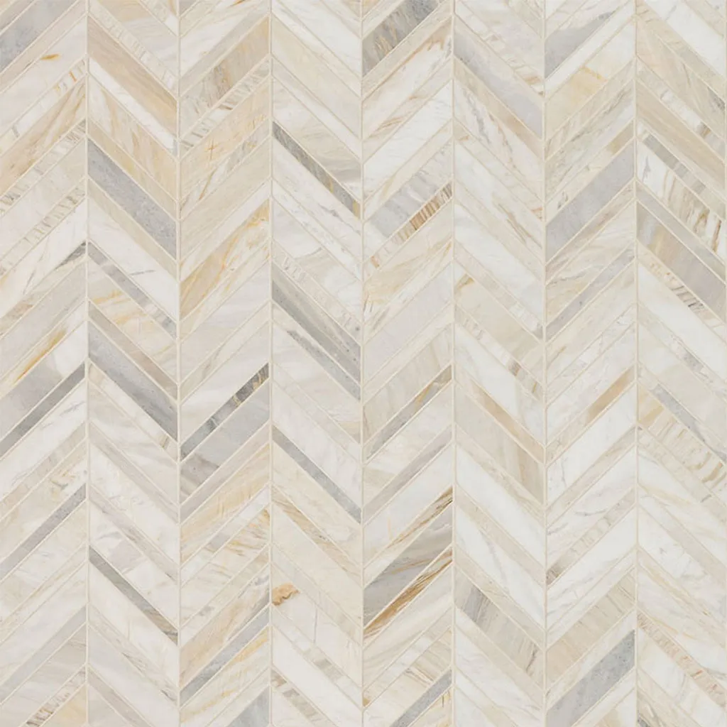 Athena Gold Chevron - Stone Tile