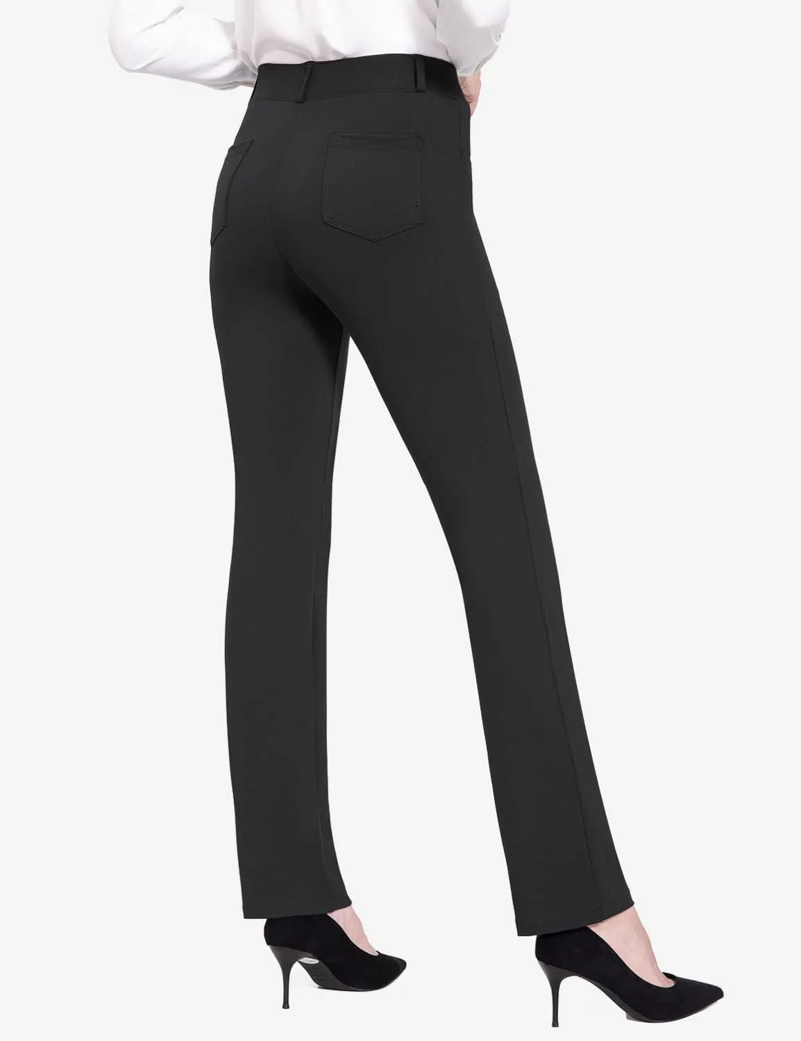 baleaf Womens Dress Pants 29"/31" Yoga Work Pants Straight Leg/Bootcut Pull On Slacks Business Casual Office Pockets