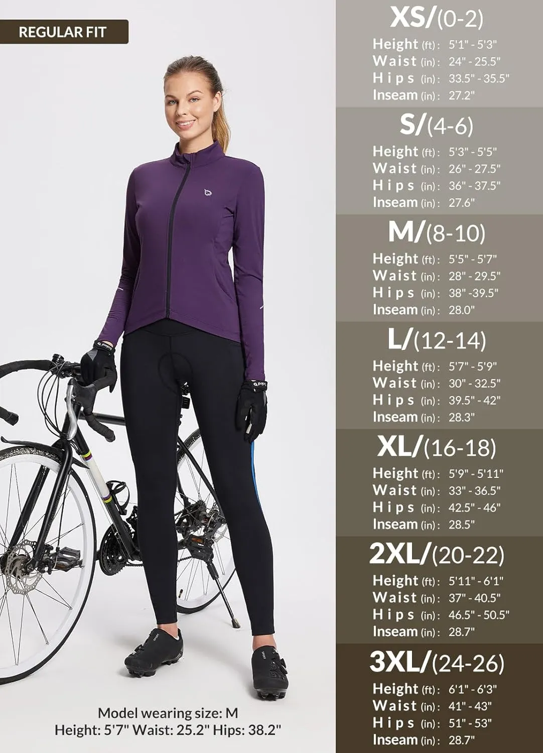 baleaf Womens Winter Cycling Pants Padded Bike Thermal Tights Fleece Lined Leggings Water Resistant Cold Weather Gel Pockets