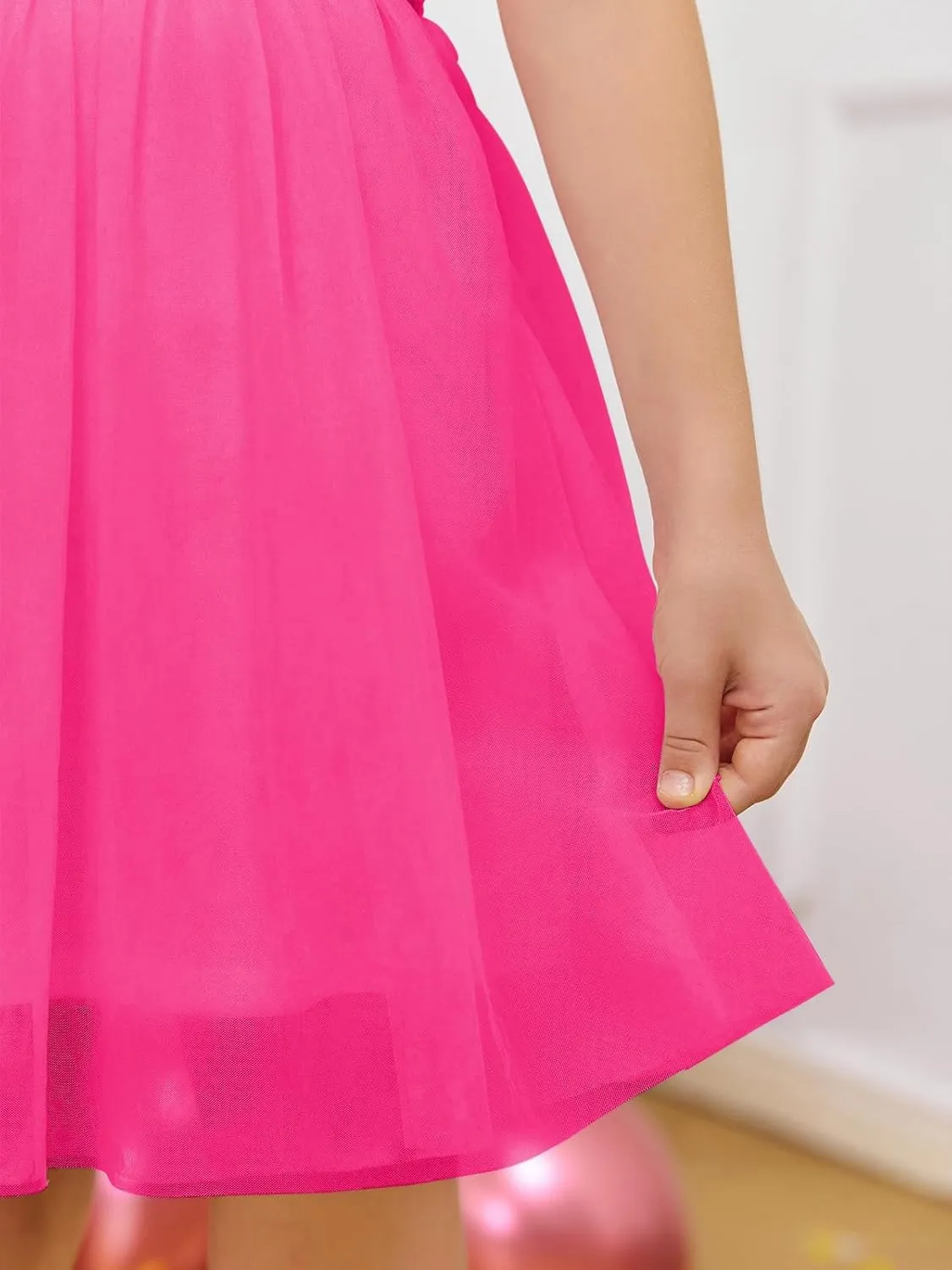 Batermoon Girls One Shoulder Dress Summer Party Graduation Semi Formal Short Dresses 5-14 Years