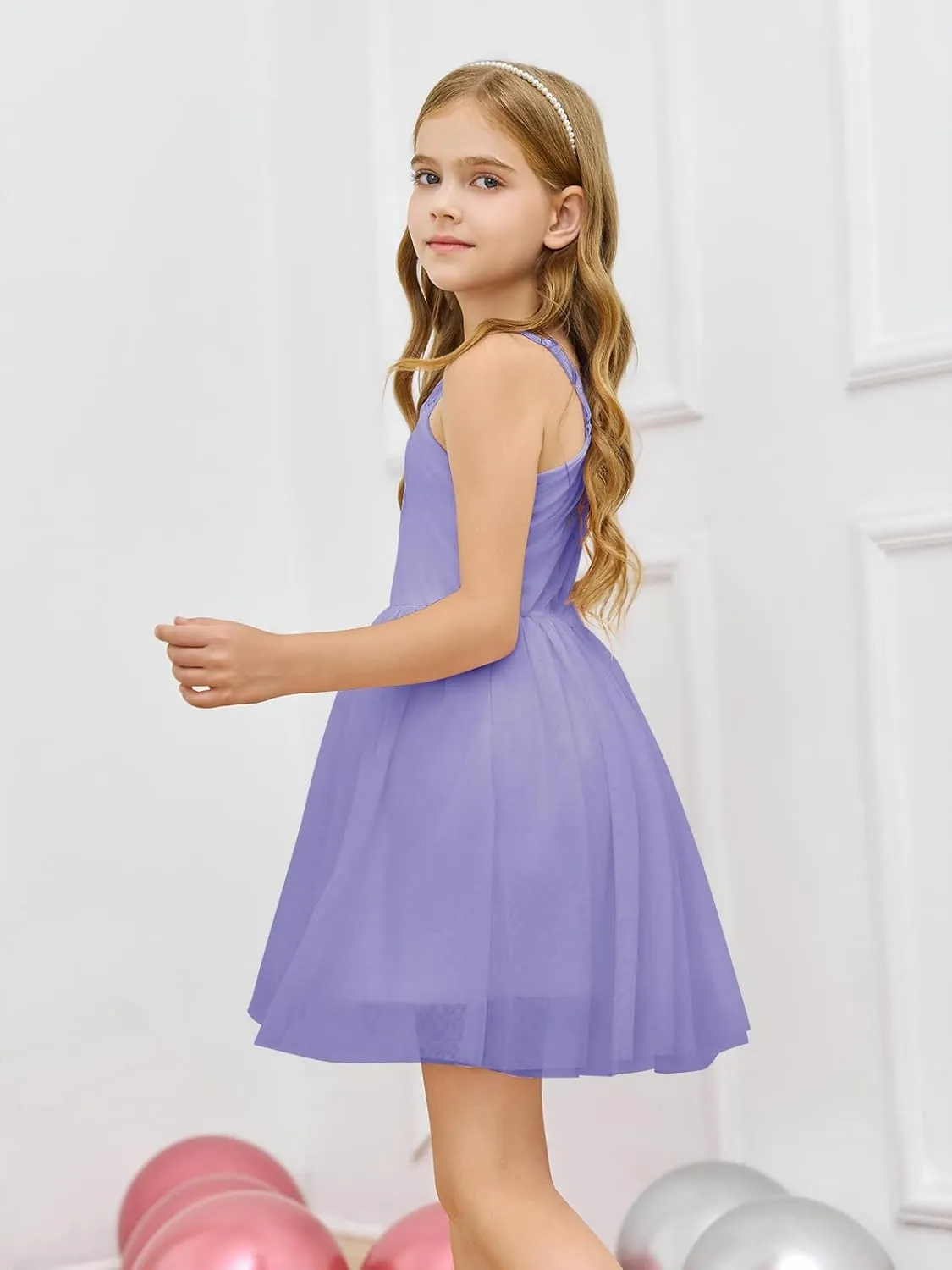 Batermoon Girls One Shoulder Dress Summer Party Graduation Semi Formal Short Dresses 5-14 Years