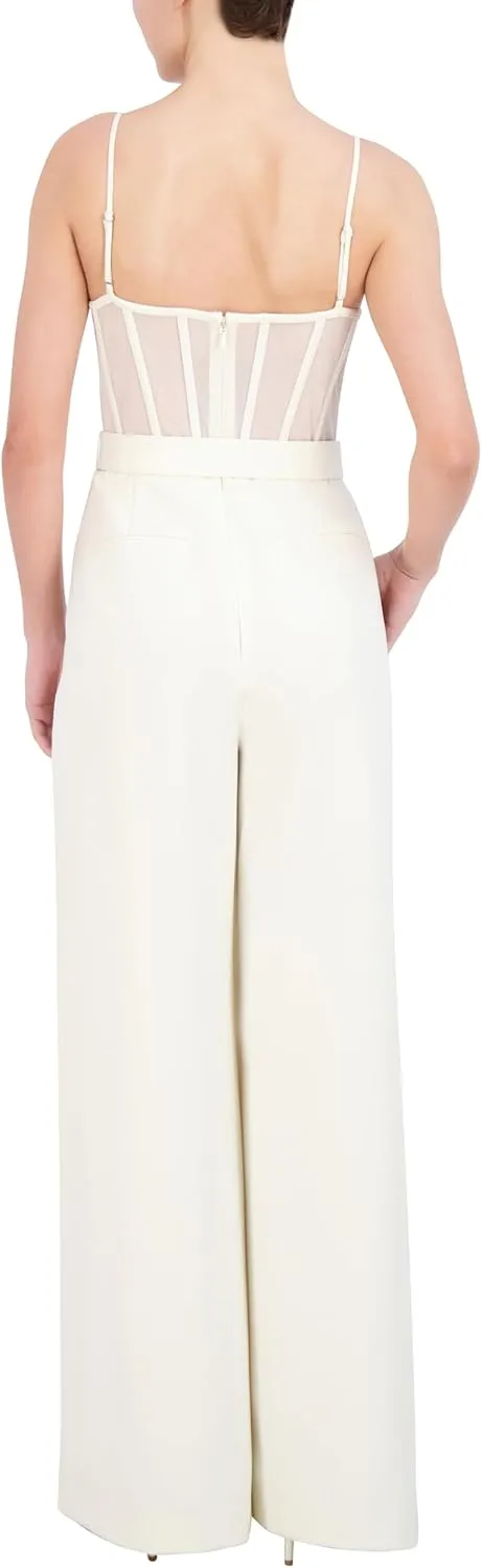 BCBGMAXAZRIA Women's Sleeveless Sweetheart Neck Bustier Jumpsuit