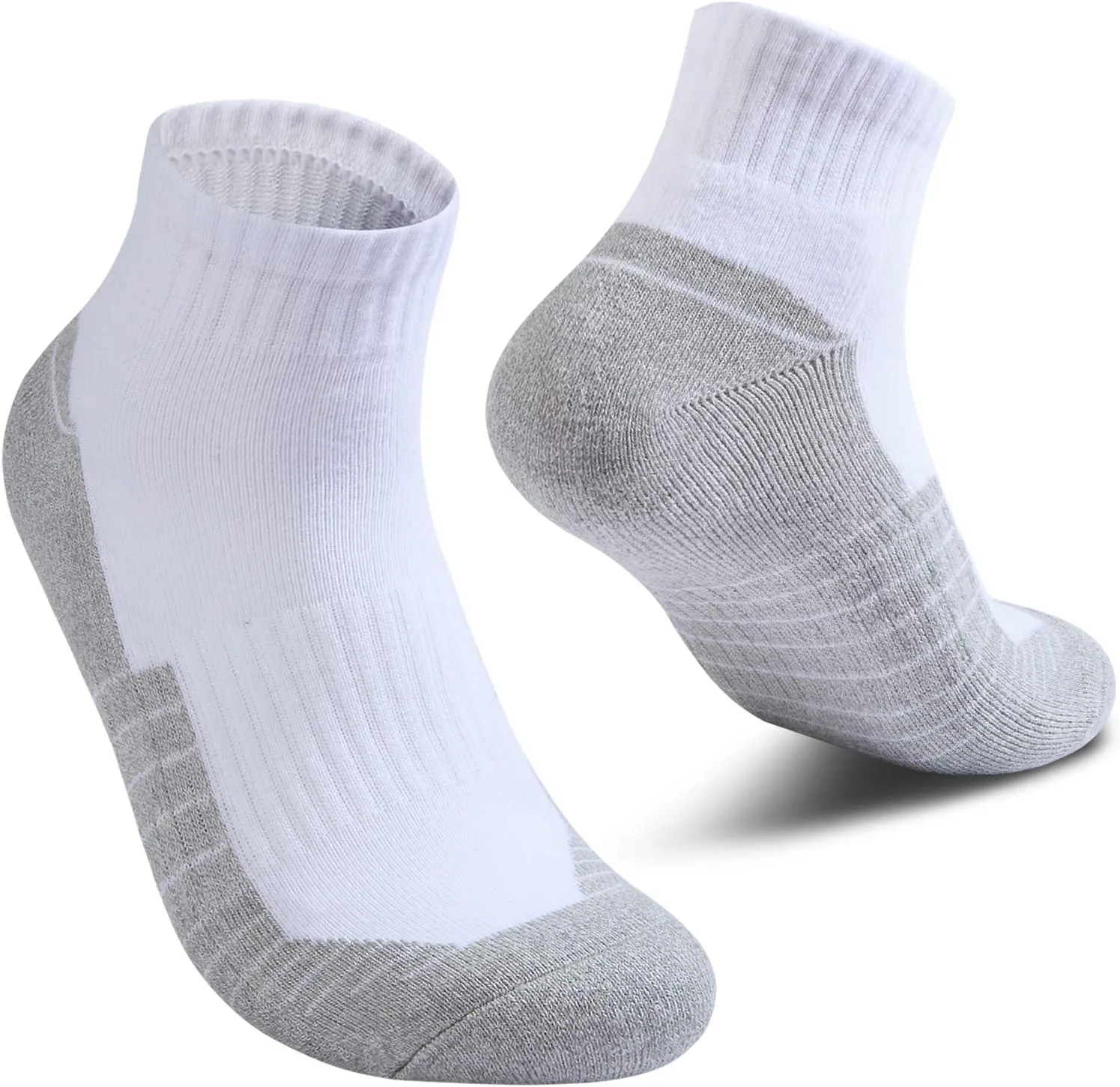 Begrily Cotton Socks for Men Low Cut, Max Cushion Thick Athletic Ankle Mens Sock for Hiking Running Sport Work 6 Pack