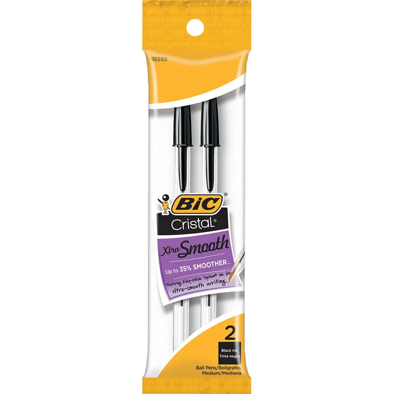 BIC - Cristal Xtra Smooth Stic Ballpoint Pen - 2 Pens