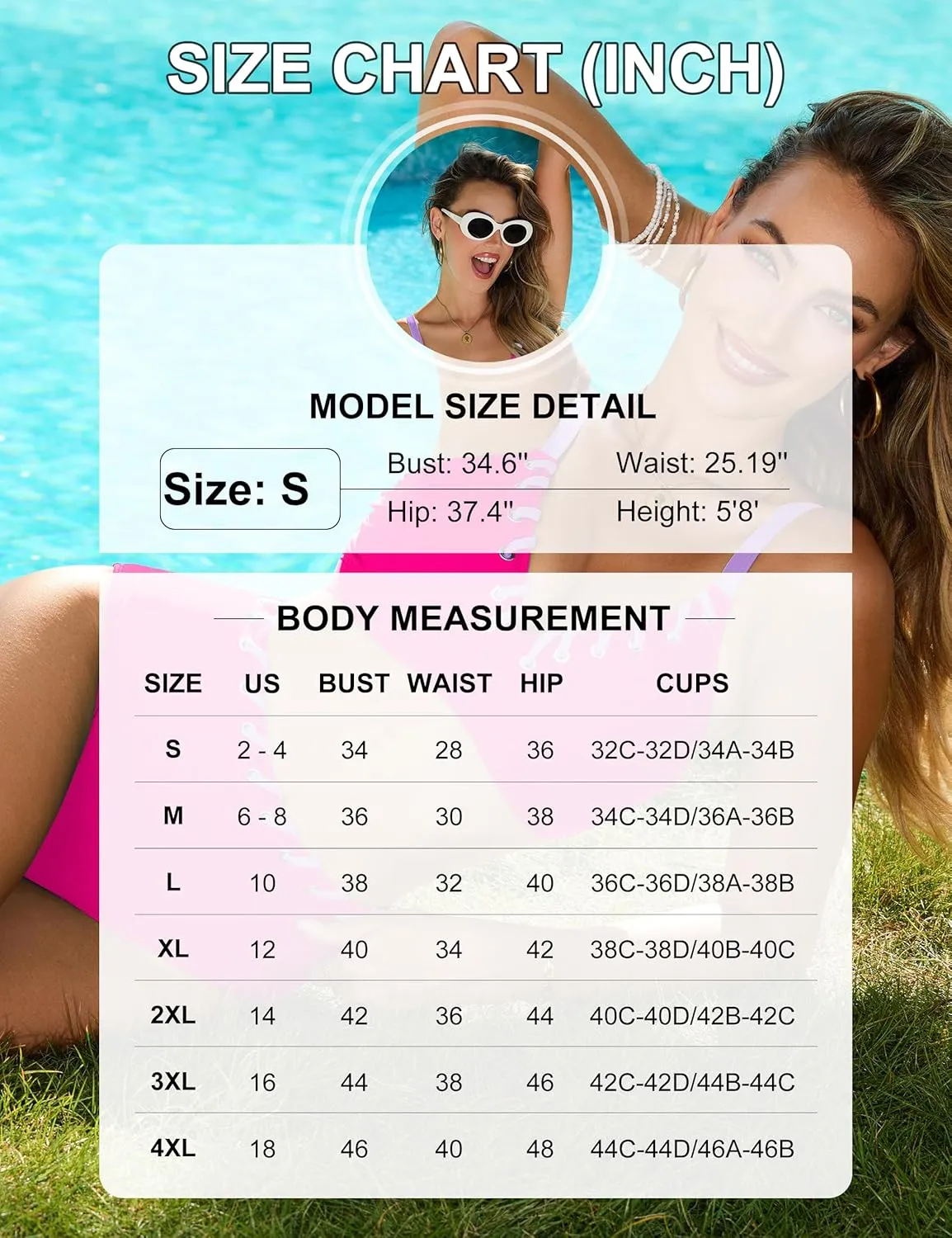 Blooming Jelly Women High Waisted Bikini Sets Color Block Two Piece Swimsuits Push Up V Neck High Cut Bathing Suit