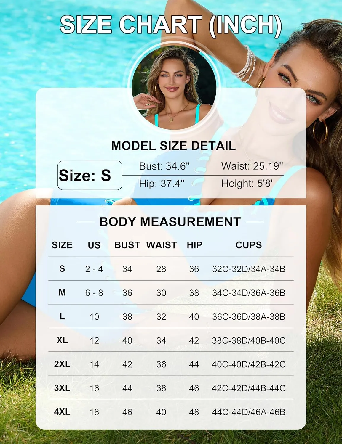 Blooming Jelly Women High Waisted Bikini Sets Color Block Two Piece Swimsuits Push Up V Neck High Cut Bathing Suit