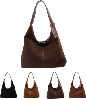 Brown Purses for Women Suede Tote Bag Hobo Bag Suede Fall Purses Shoulder Bag Handbags Brown Cross Body Bag