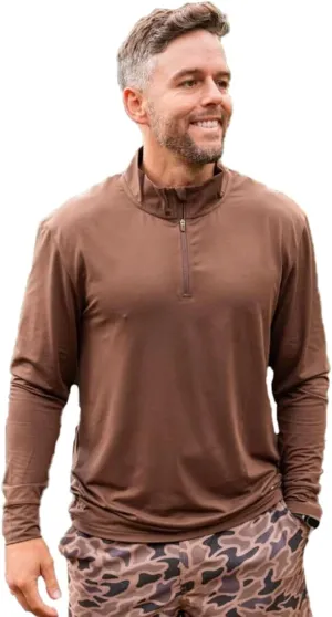 Burlebo Men's Long Sleeve Performance Quarter Zip Sweatshirt