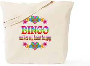 CafePress BINGO Happy Tote Bag Reusable Natural Beige Canvas Shopping Bag