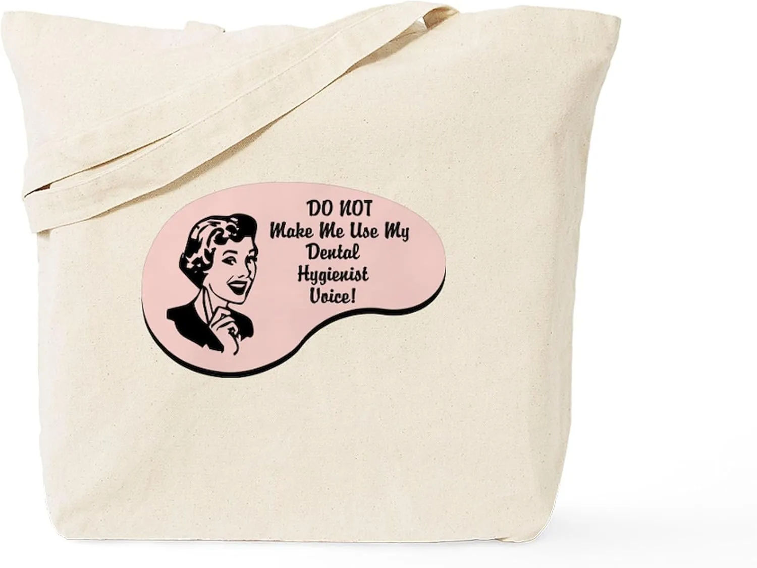 CafePress Dental Hygienist Voice Tote Bag Natural Canvas Tote Bag, Reusable Shopping Bag