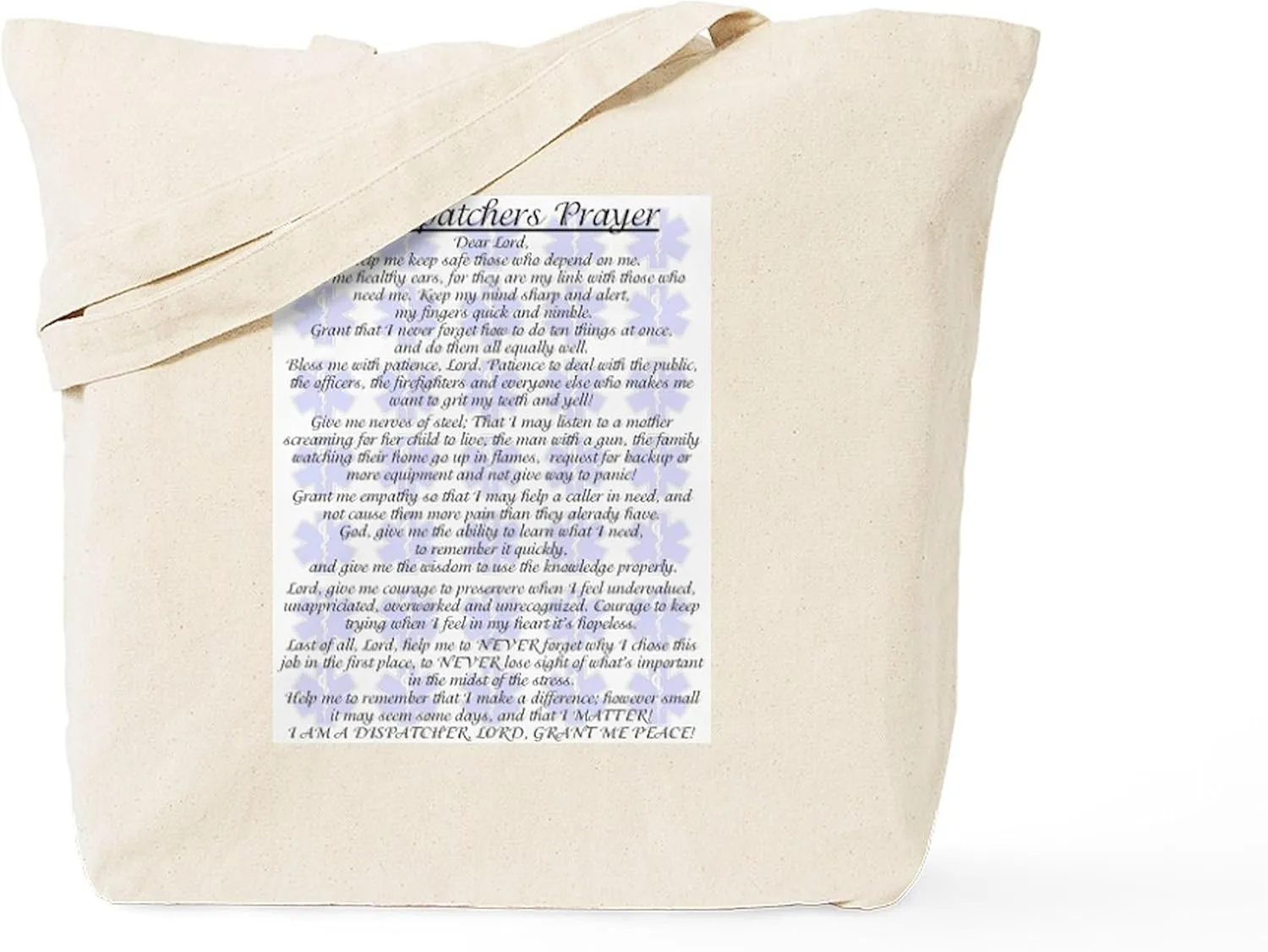 CafePress DISPATCHERS PRAYER Tote Bag Natural Canvas Tote Bag, Reusable Shopping Bag