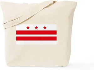 CafePress District Of Columbia Flag Tote Bag Natural Canvas Tote Bag, Reusable Shopping Bag
