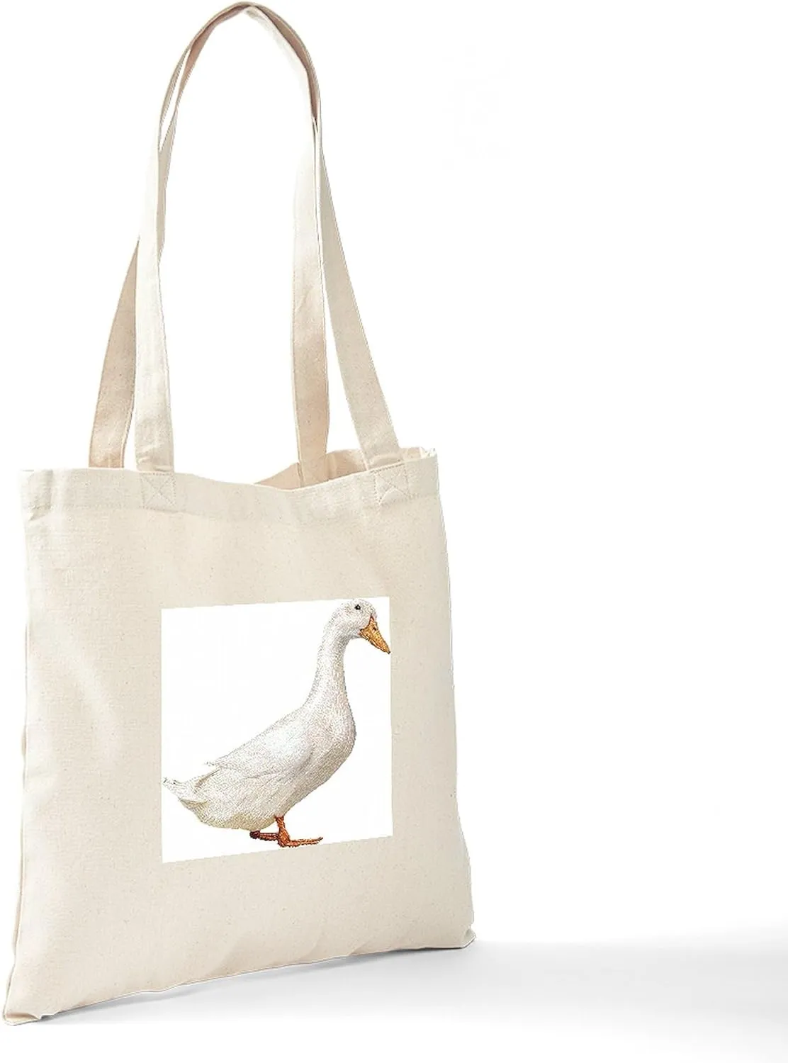CafePress Duck Tote Bag Natural Canvas Tote Bag, Reusable Shopping Bag