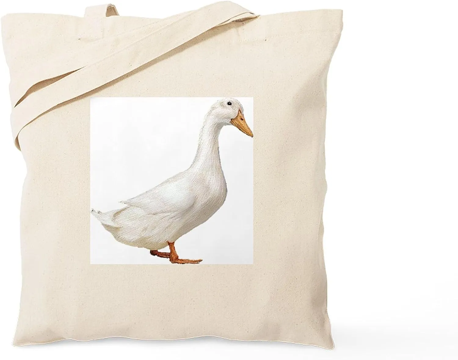 CafePress Duck Tote Bag Natural Canvas Tote Bag, Reusable Shopping Bag