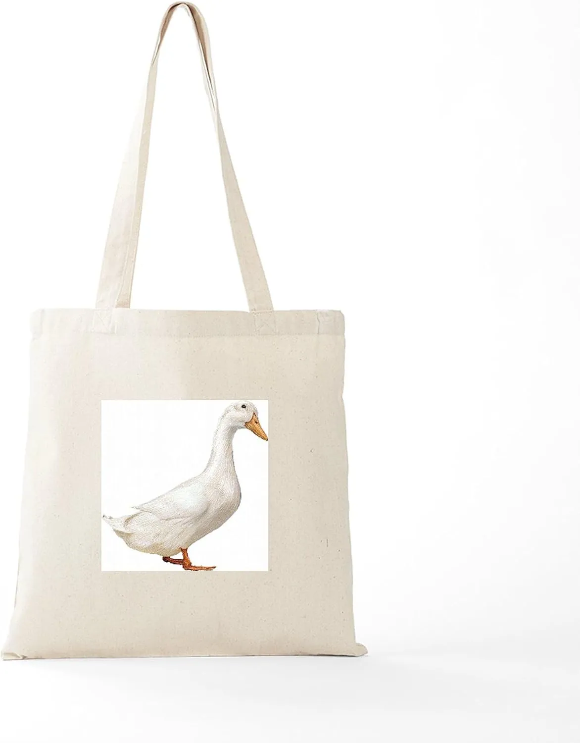 CafePress Duck Tote Bag Natural Canvas Tote Bag, Reusable Shopping Bag