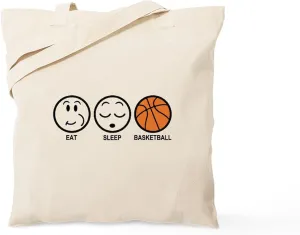 CafePress Eat Sleep Basketball Tote Bag Natural Canvas Tote Bag, Reusable Shopping Bag