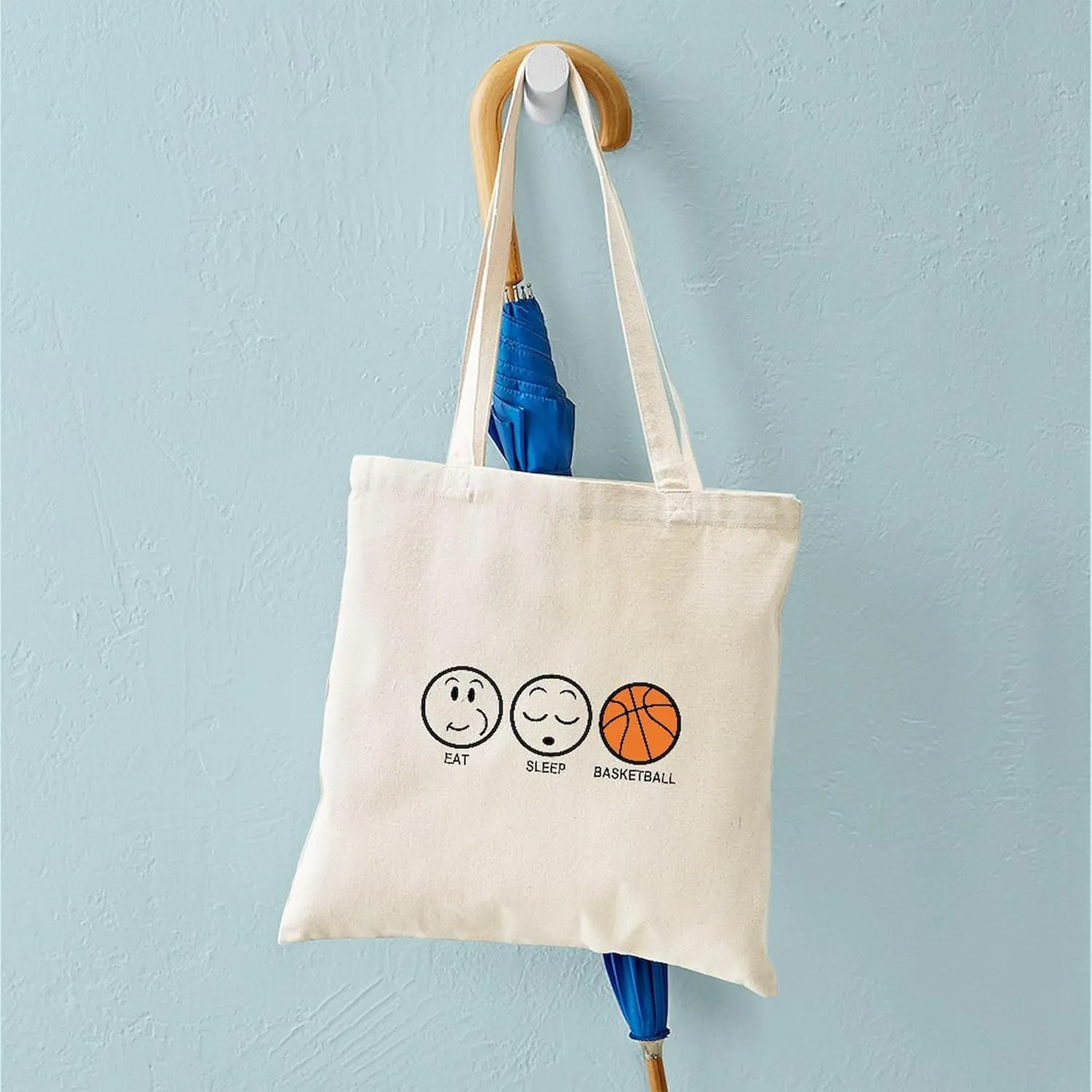 CafePress Eat Sleep Basketball Tote Bag Natural Canvas Tote Bag, Reusable Shopping Bag