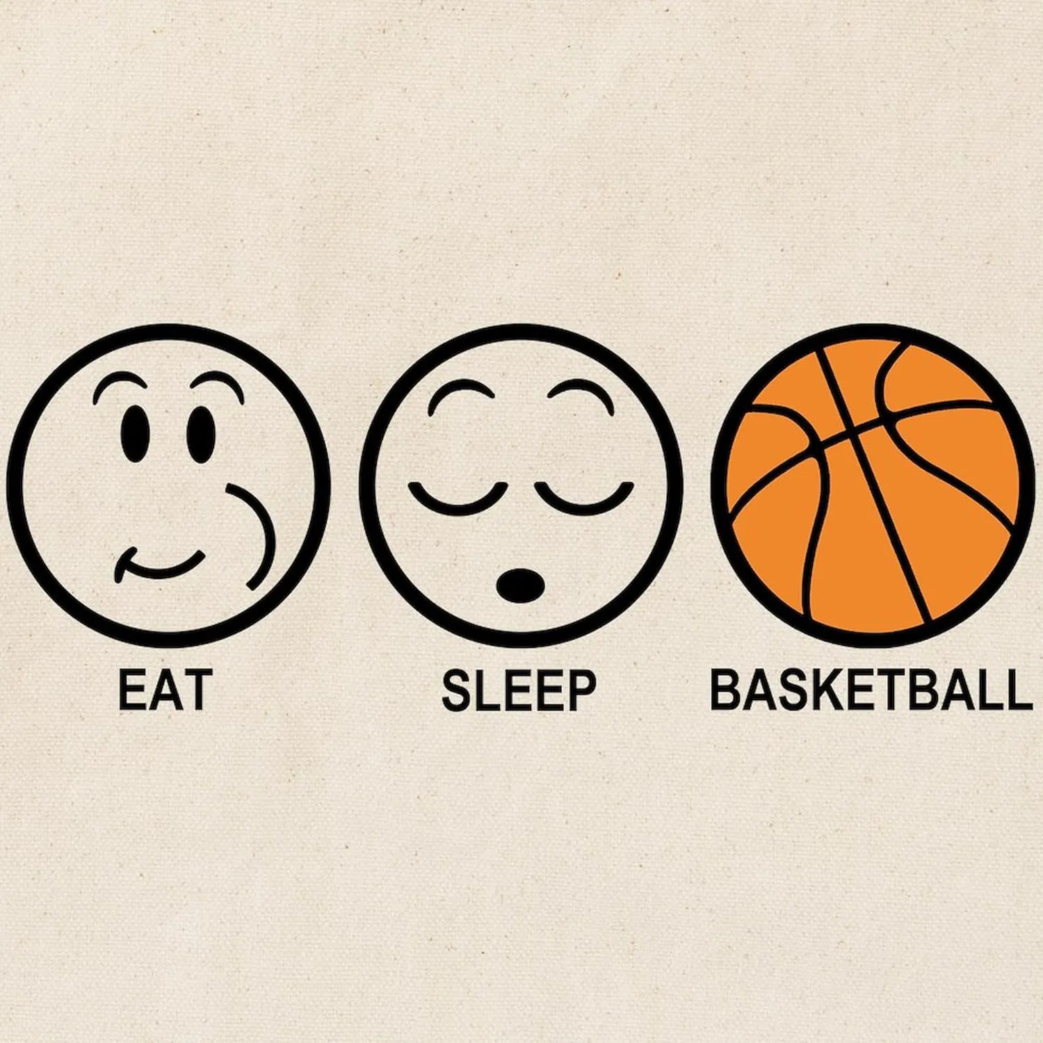 CafePress Eat Sleep Basketball Tote Bag Natural Canvas Tote Bag, Reusable Shopping Bag