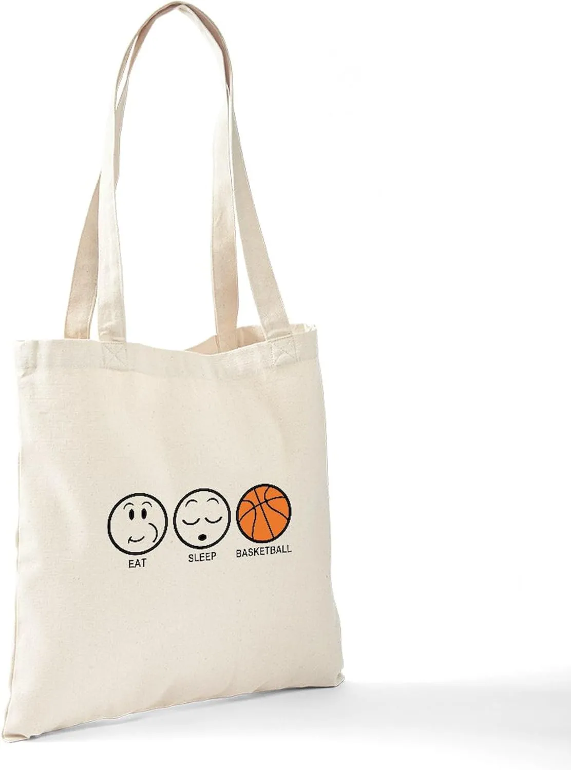 CafePress Eat Sleep Basketball Tote Bag Natural Canvas Tote Bag, Reusable Shopping Bag