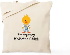 CafePress Emergency Medicine Chick Tote Bag Natural Canvas Tote Bag, Reusable Shopping Bag