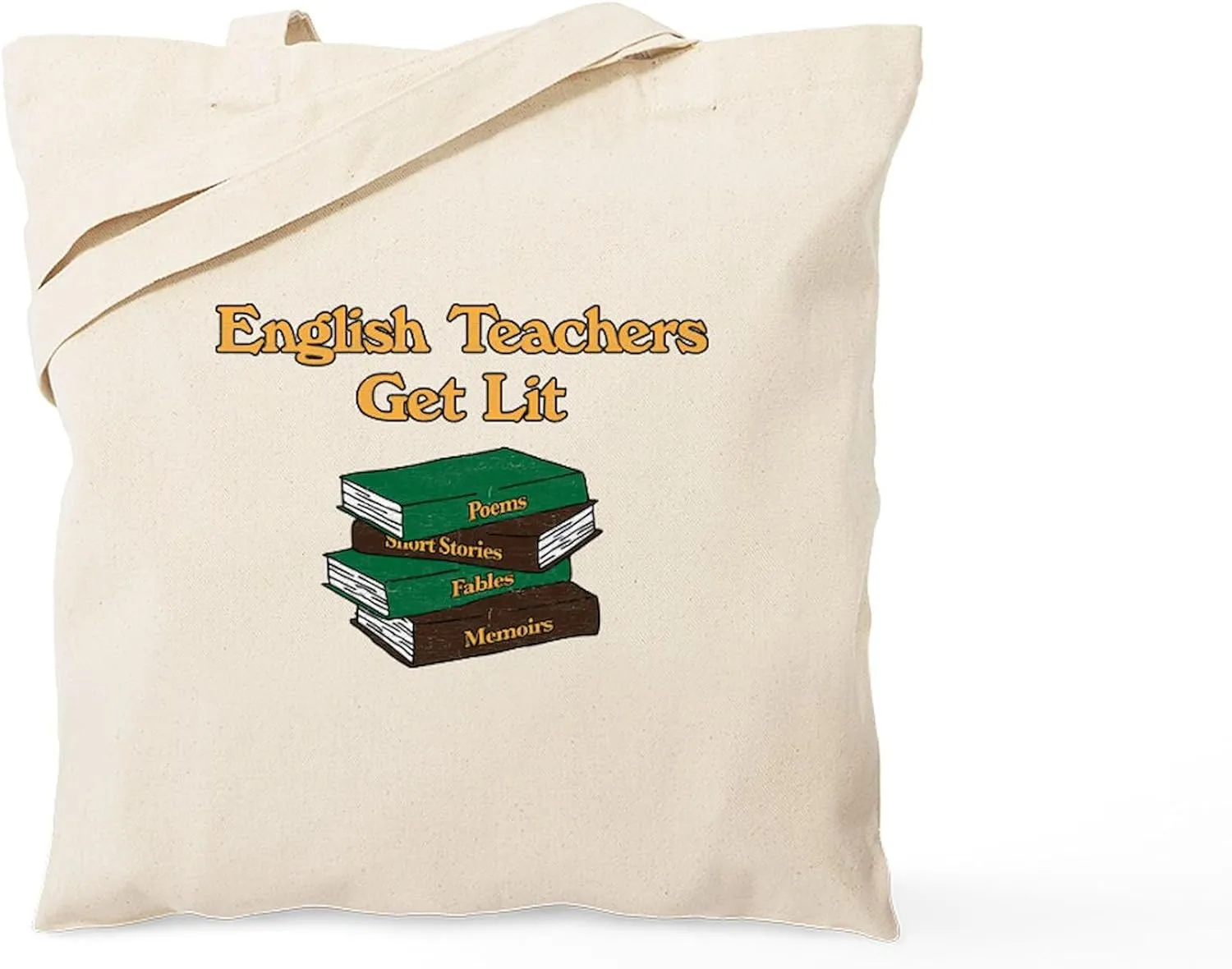 CafePress English Teachers Get Lit Tote Bag Natural Canvas Tote Bag, Reusable Shopping Bag
