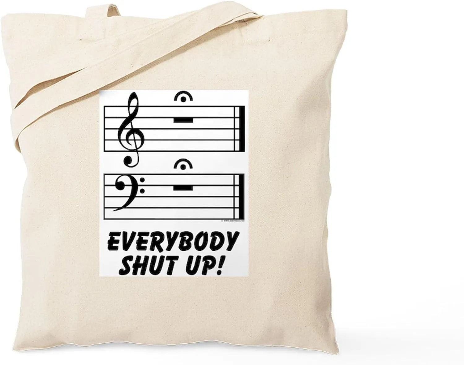 CafePress Everybody Shut Up Tote Bag Natural Canvas Tote Bag, Reusable Shopping Bag