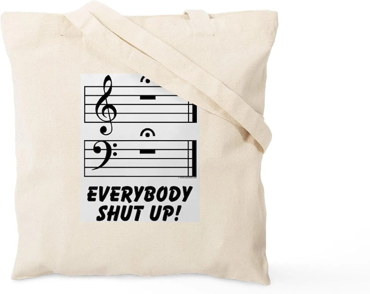 CafePress Everybody Shut Up Tote Bag Natural Canvas Tote Bag, Reusable Shopping Bag