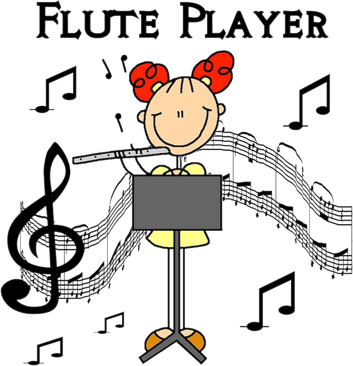 CafePress Flute Player Tote Bag Natural Canvas Tote Bag, Reusable Shopping Bag