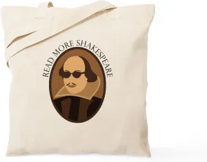 CafePress Funny Read Shakespeare Tote Bag Reusable Natural Beige Canvas Shopping Bag