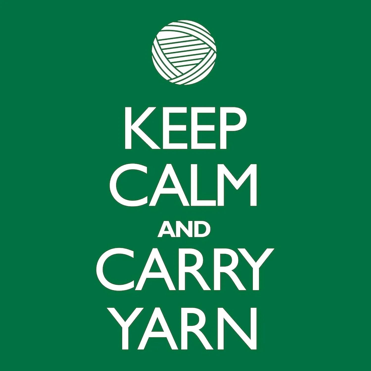 CafePress Green Keep Calm And Carry Yarn Tote Bag Reusable Natural Beige Canvas Shopping Bag