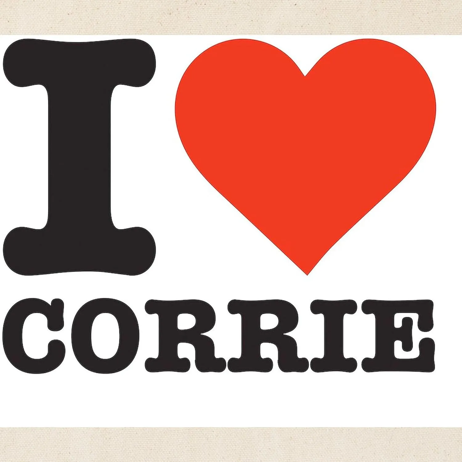 CafePress I Love Corrie Tote Bag Natural Canvas Tote Bag, Reusable Shopping Bag