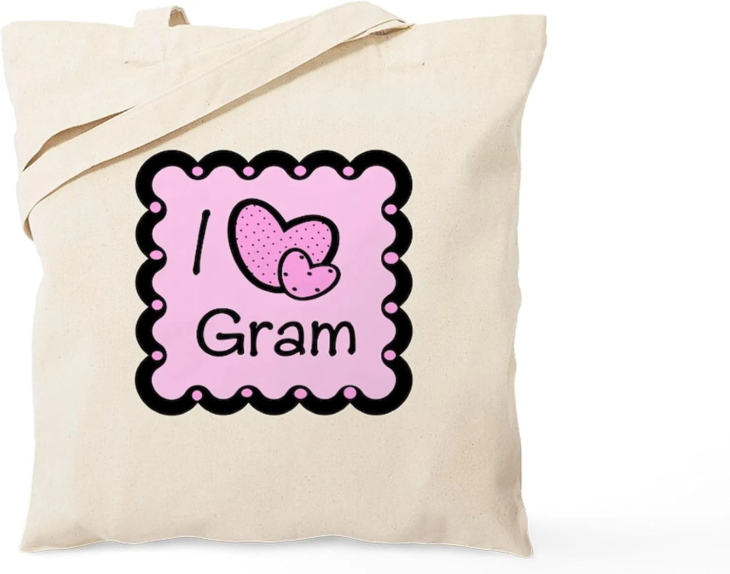 CafePress I Love Gram Tote Bag Natural Canvas Tote Bag, Reusable Shopping Bag