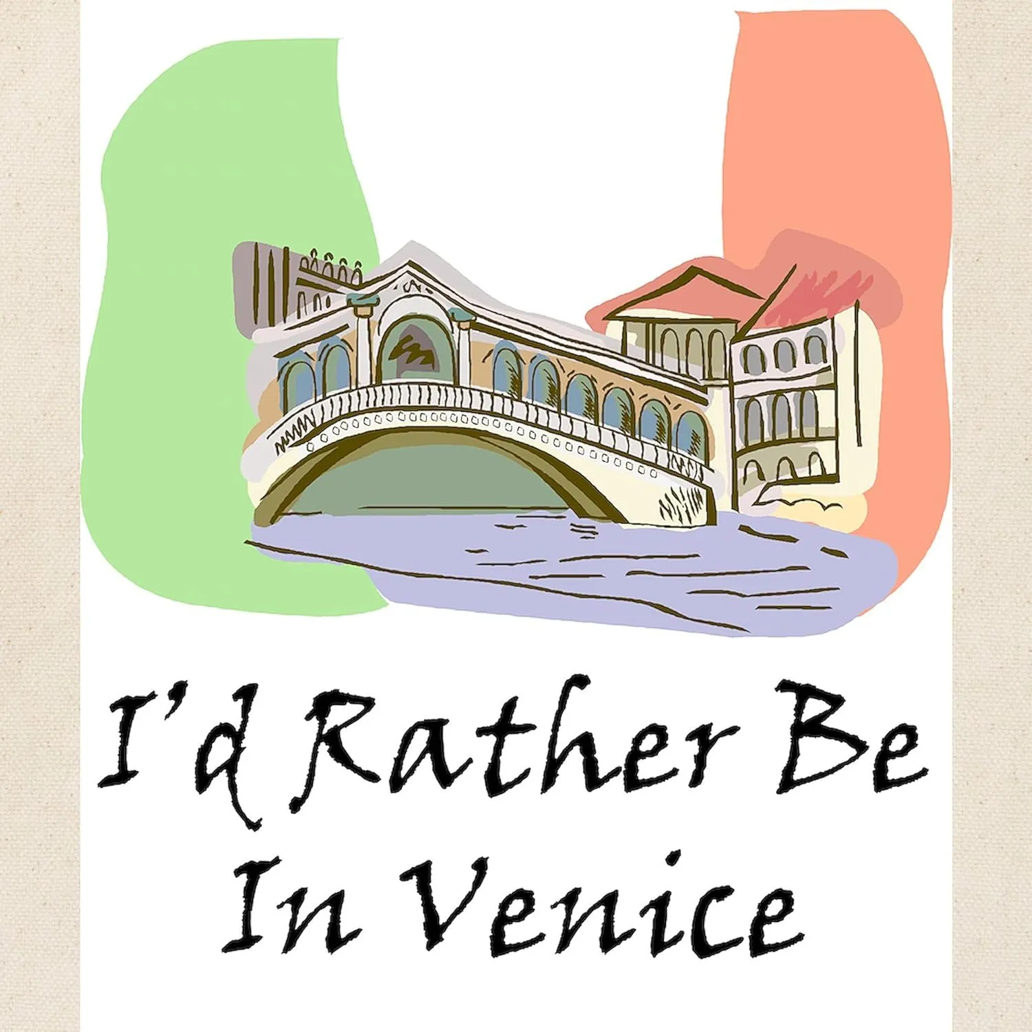 CafePress I'd Rather Be In Venice Tote Bag Reusable Natural Beige Canvas Shopping Bag